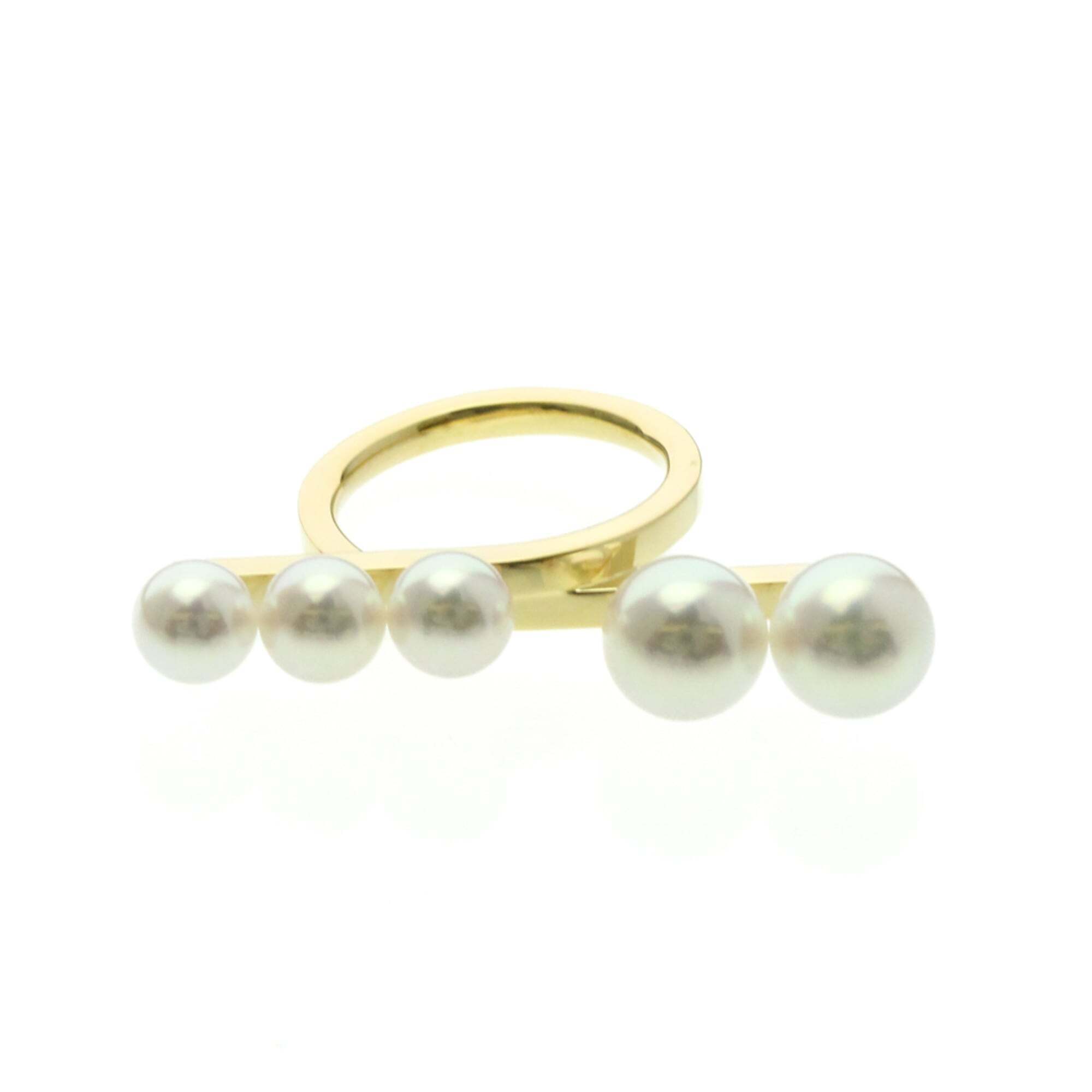 Tasaki Balance Ring Yellow Gold (18k) Fashion Pearl Band Ring Gold